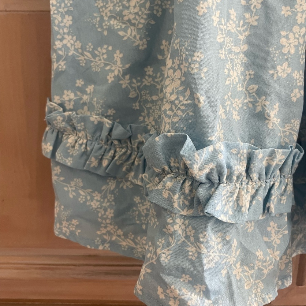 Altar'd State Blue Meggie Floral Puff Sleeve Mini Dress - Picture 3 of 3